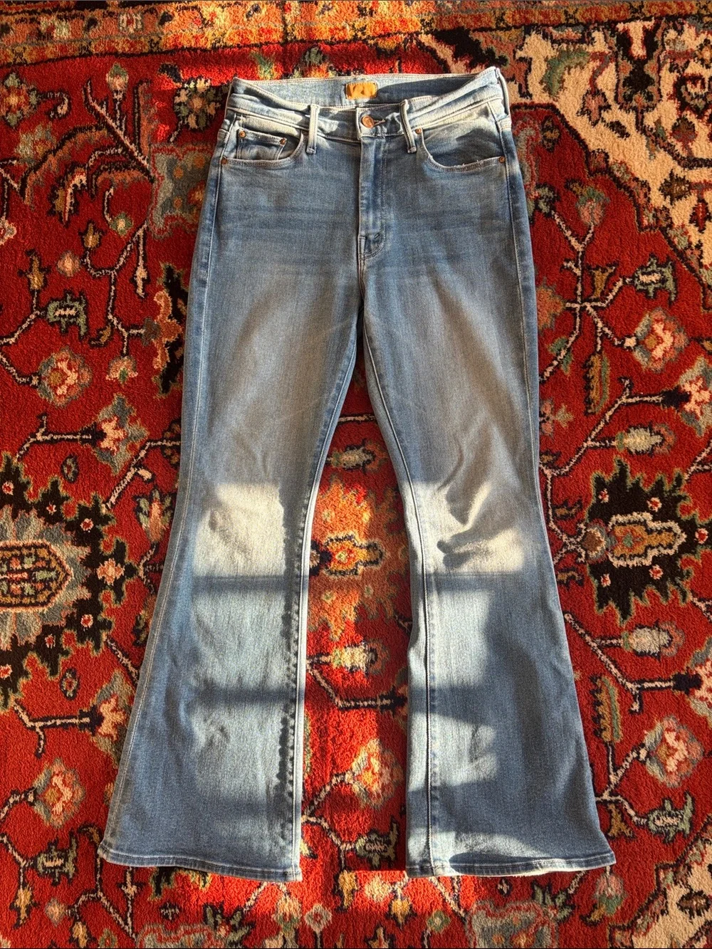 MOTHER Petite Lil Mother Lil Weekender High Rise Flare Jeans